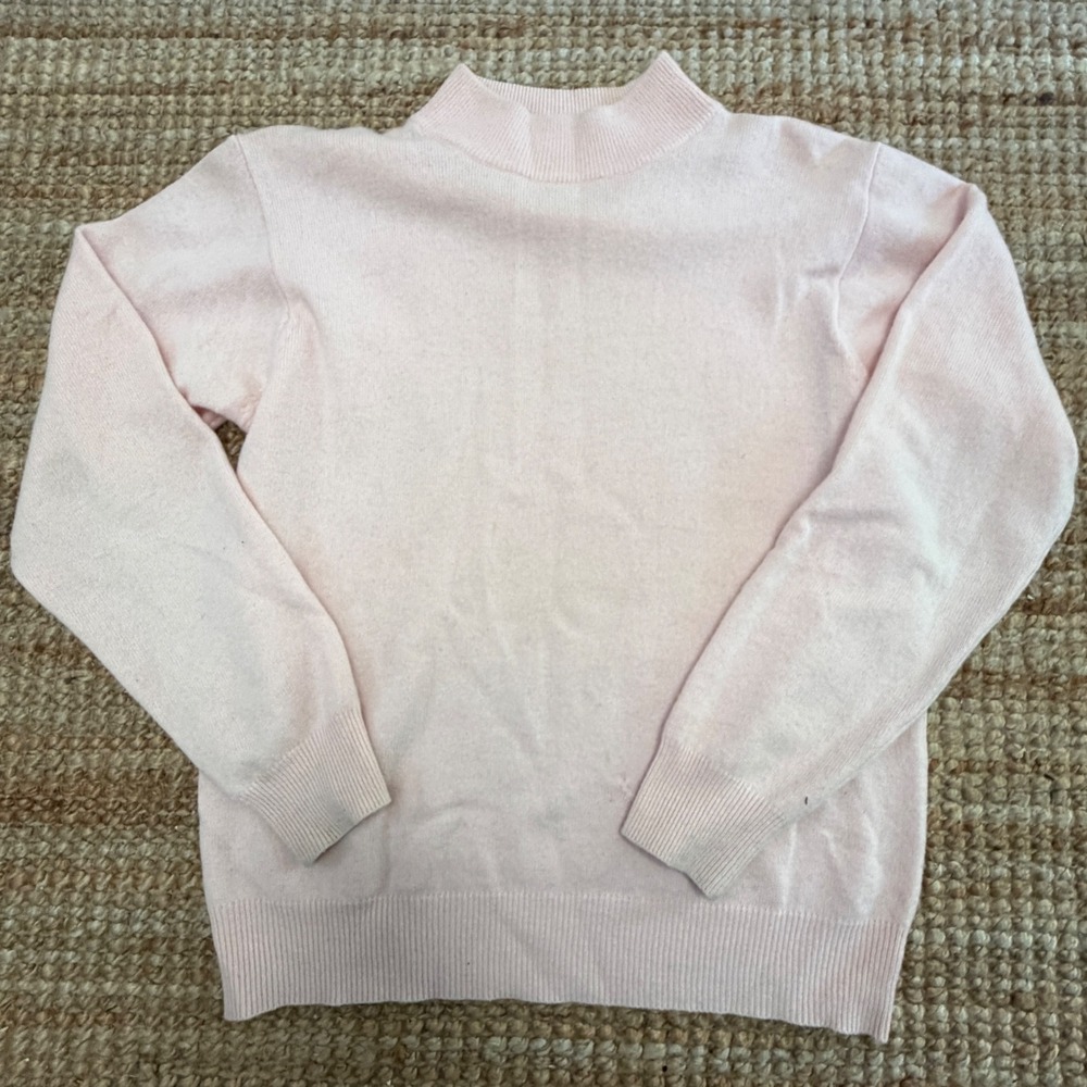 Pink 100% Cashmere Mock Neck Sweater Women's Size L